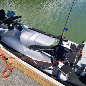 Seadoo Fishpro Puck and dock line tied to jetty