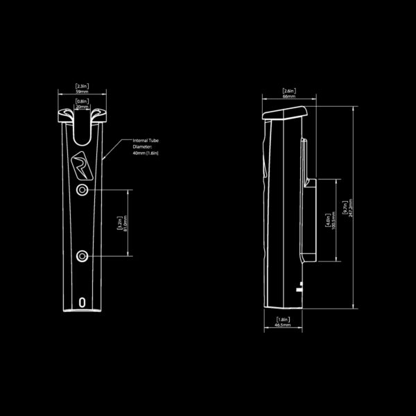 Drawing of Railblaza rod stow suitable for Jet Skis